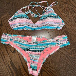 Double-sided scoop bathing suit set